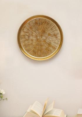 Gold Sunburst Metal Wall Plates Largefinish