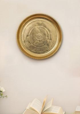 Gold Embossed Texture Wall Plates Large Decorative Style