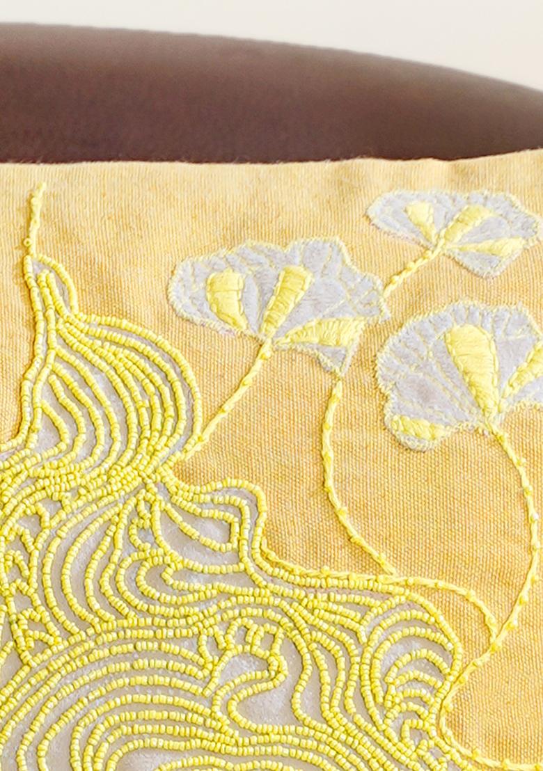 Sand Yellow Morning Abstract Cushion Cover