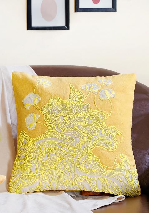 Sand Yellow Morning Abstract Cushion Cover