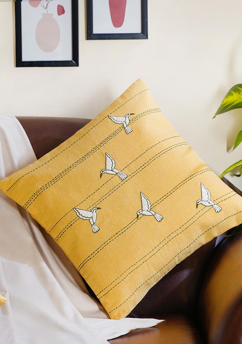 Sand Yellow Morning Abstract Cushion Cover