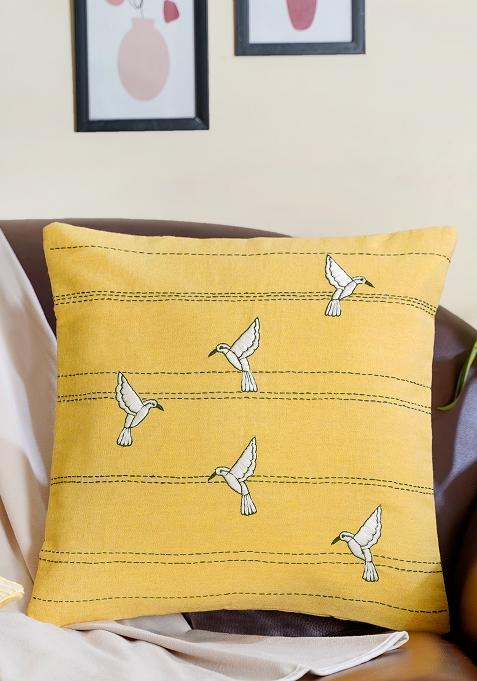 Sand Yellow Morning Abstract Cushion Cover