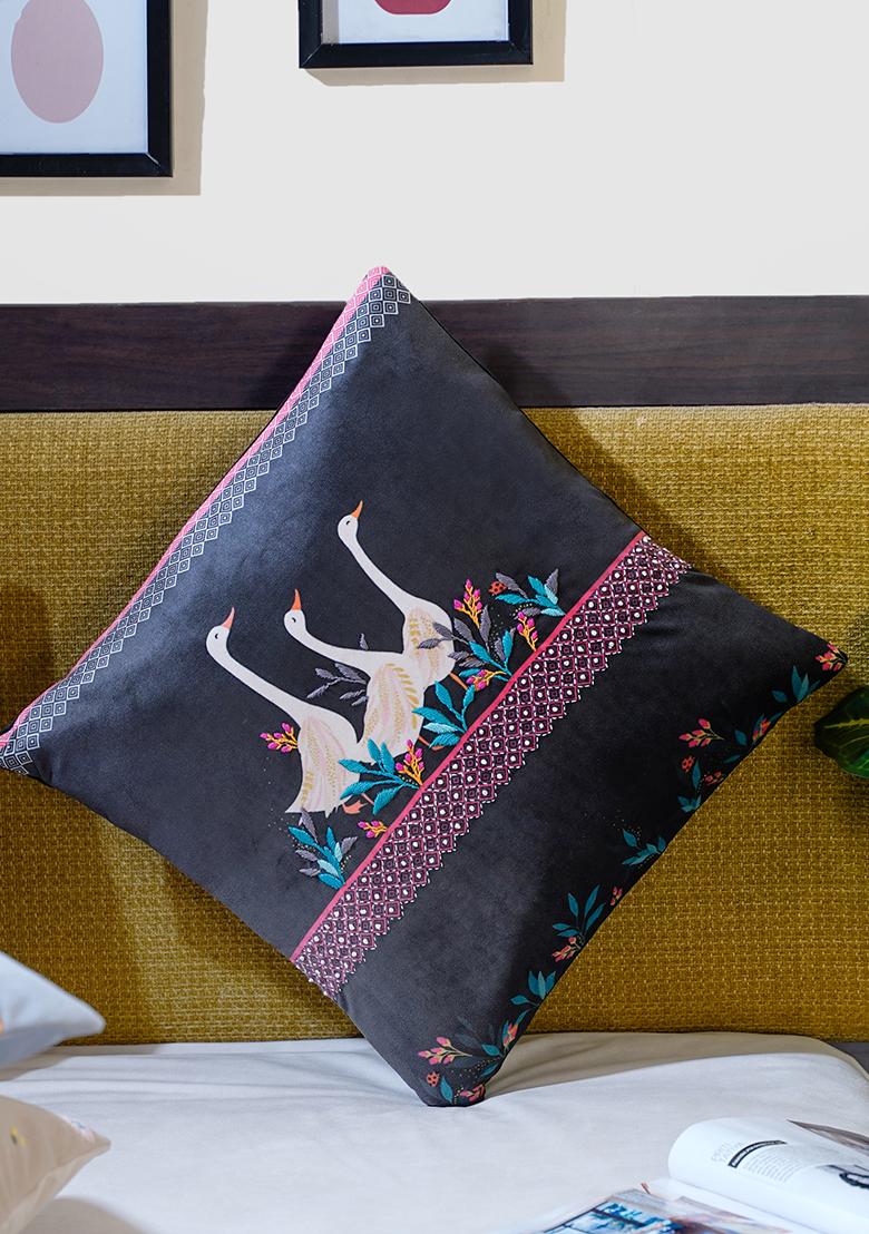 Black Pure Joy Cushion Cover