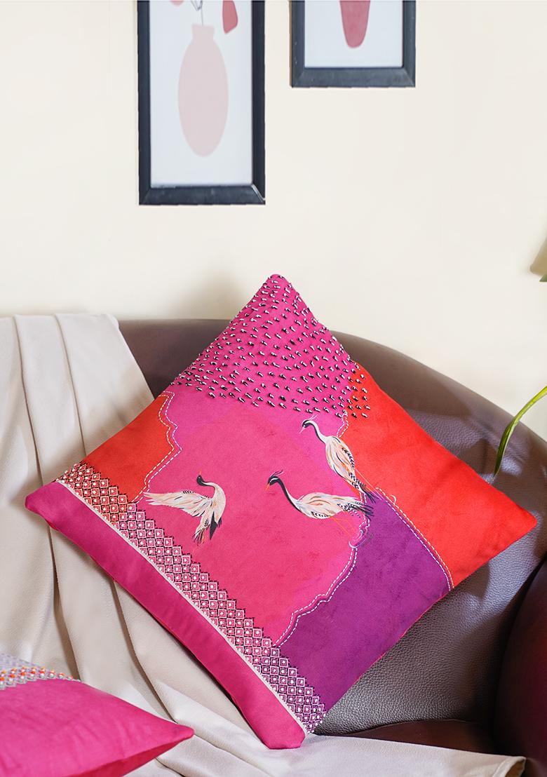 Pink Pure Joy Graceful Flamingos Cushion Cover