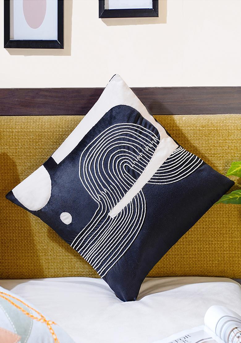 Black Velvet Abstract Cushion Cover