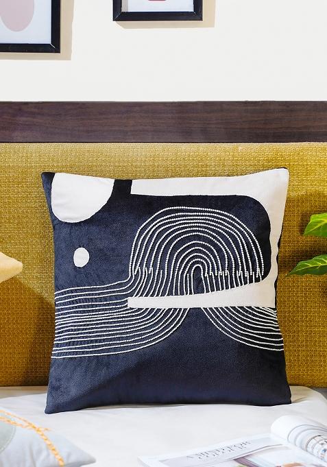 Black Velvet Abstract Cushion Cover