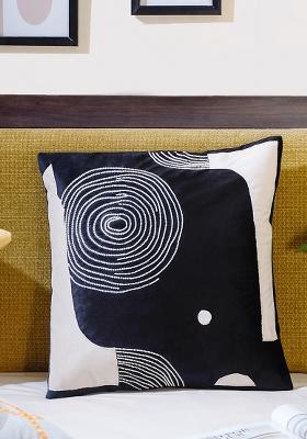 Black Abstract Velvet Cushion Covers