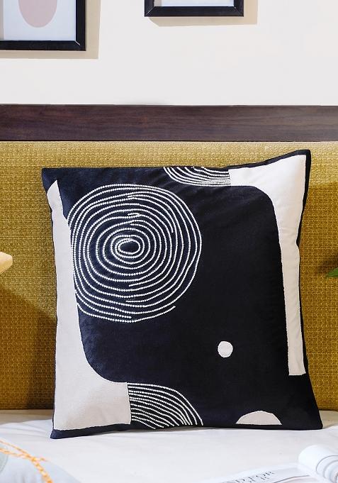 Black Abstract Velvet Cushion Covers