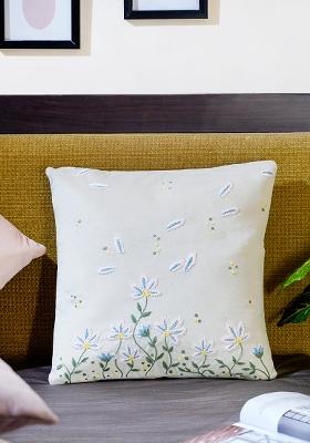 Off White Whispers Of Spring Floral Cushion Cover