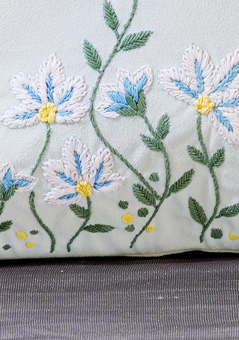 Off White Whispers Of Spring Floral Cushion Cover