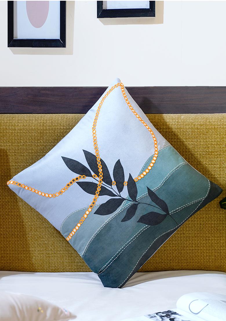 Sky Blue Harmony Of Elements Abstract Velvet Cushion Covers