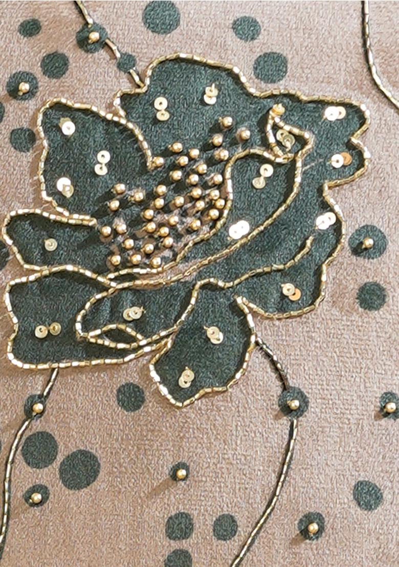 Green Gilded Garden Velvet Cushion Cover
