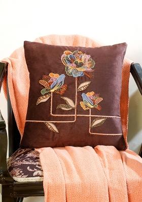 Brown Infinite Petals Velvet Cushion Cover