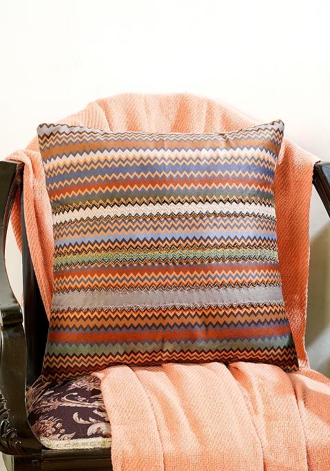 Beige Infinite Petals Zig Zag Cushion Cover