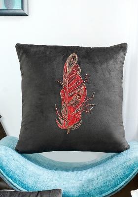 Black Graceful Fear Cushion Cover