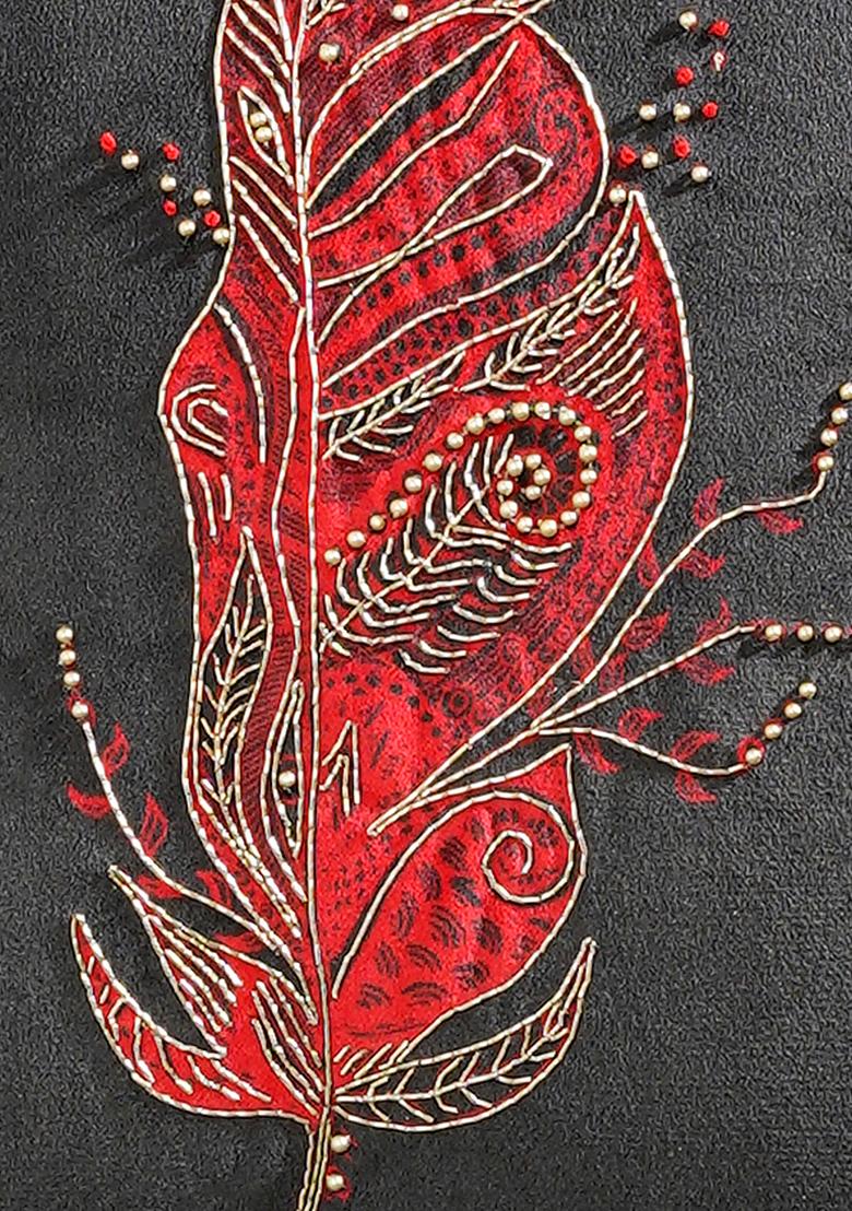 Black Graceful Fear Cushion Cover