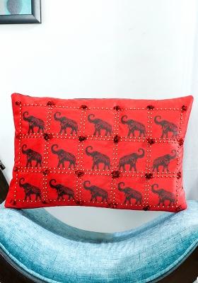 Black Majestic Elephant Cushion Cover
