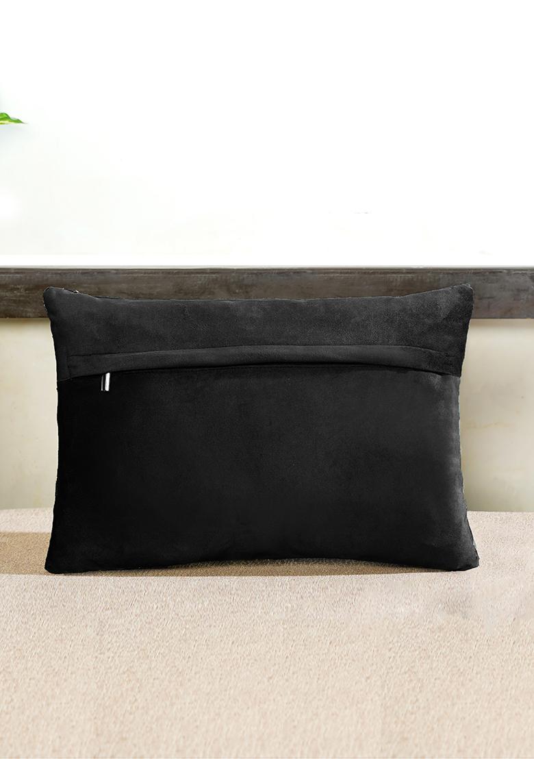 Black Majestic Elephant Cushion Cover