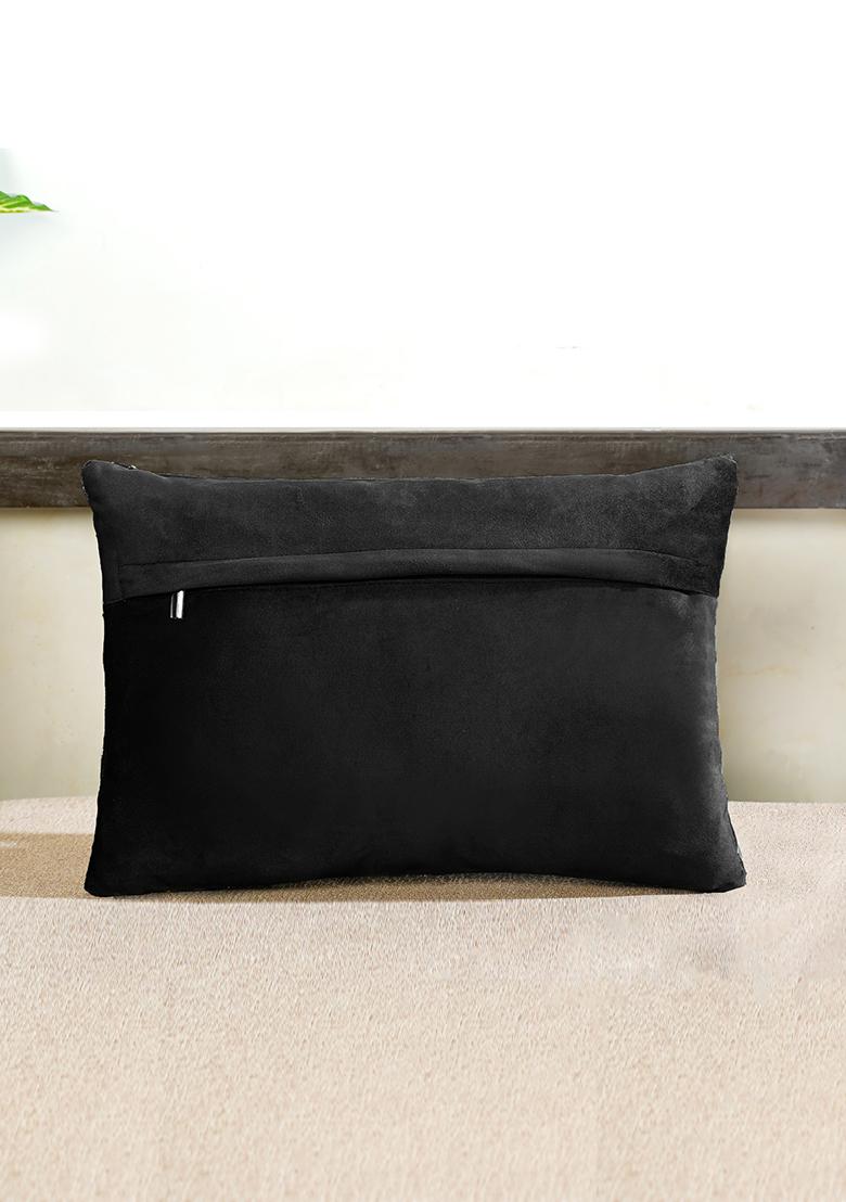 Black Graceful Fear Cushion Cover