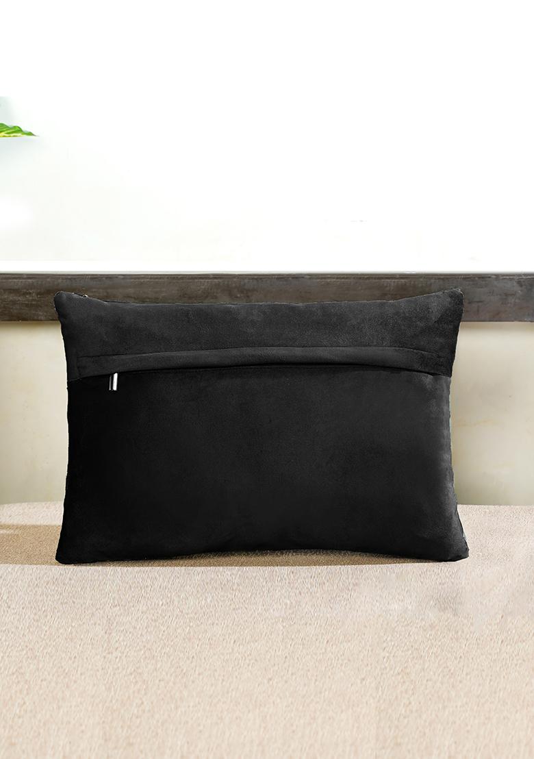 Black Majestic Elephant Cushion Cover