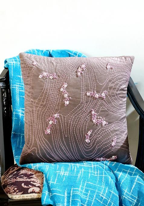 Beige Memory Maze Cushion Cover