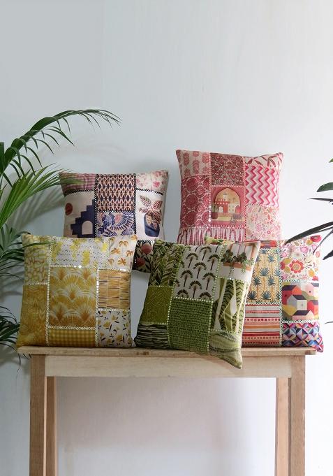 Multi Mirror Work Cushion Covers (Set Of 5)