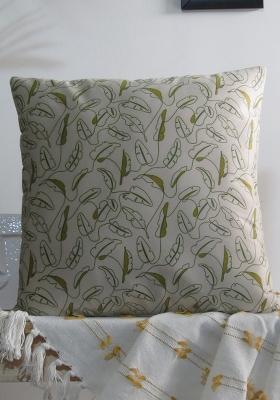 Off White Line Art Floral Cushion Cover
