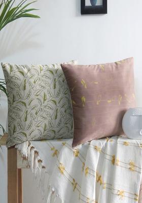 Pink Line Art Inspired Cushion Covers(Set Of 2)