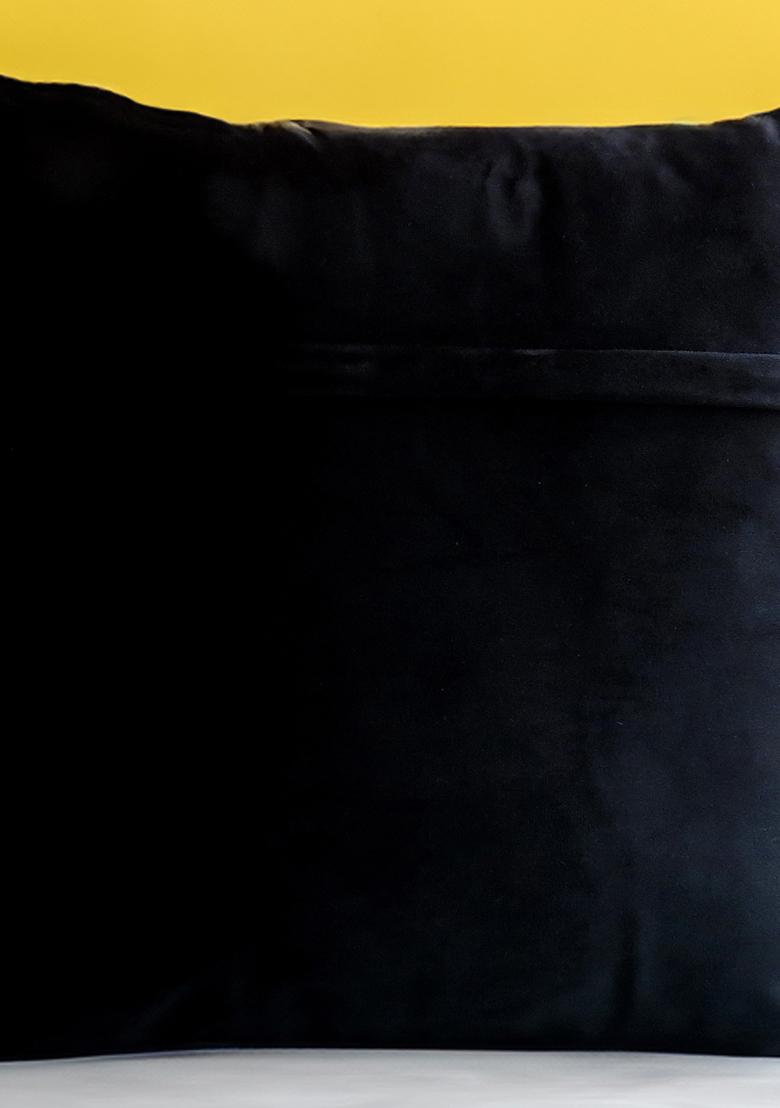 Black Intricate Fabric Manipulation Techniques Cushion Cover