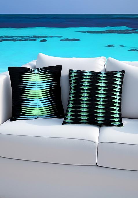 Black Intricate Fabric Manipulation Techniques Cushion Cover