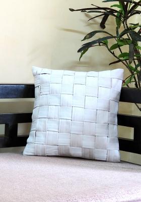 Off White Weave Textures Cushion Cover