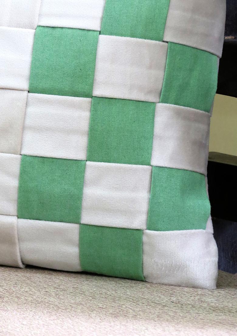Sea Green Modern Inspired By Fabric Weave Cushion Cover