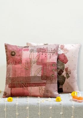 Pink Abstract Pattern Cushion Cover
