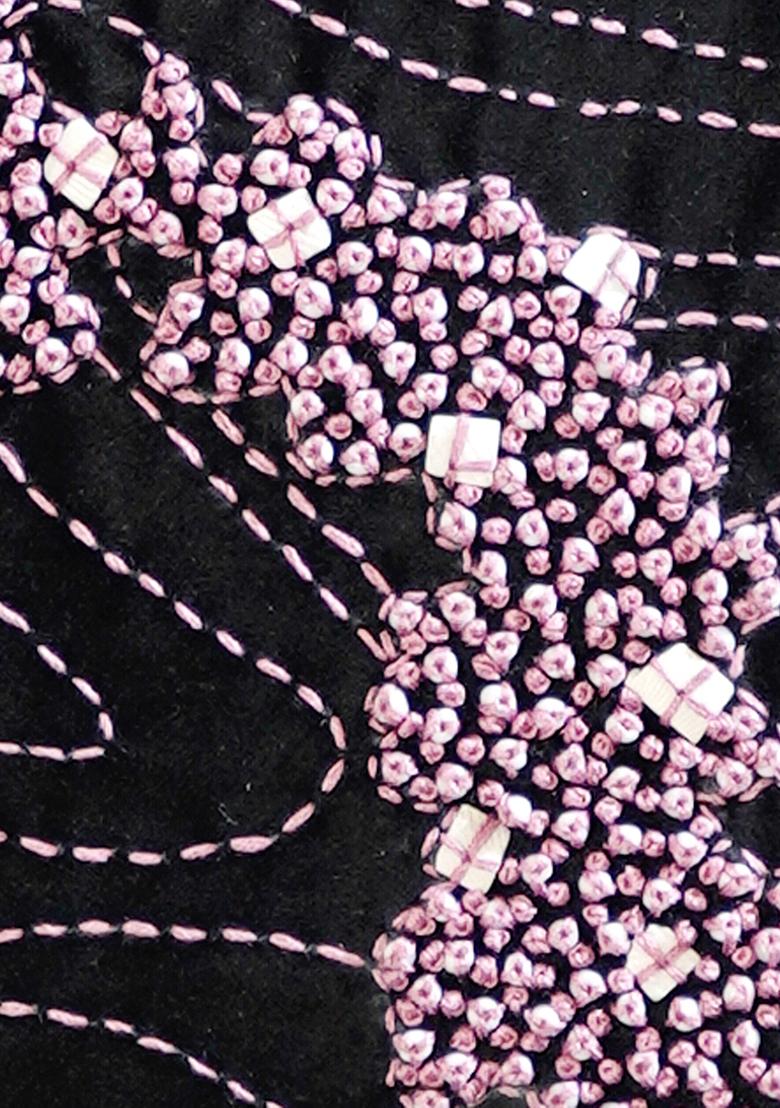 Beige Memory Maze And Velvet Cushion Cover (Set Of 2)