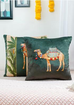 Teal Royal Opulence Velvet Cushion Cover (Set Of 2)