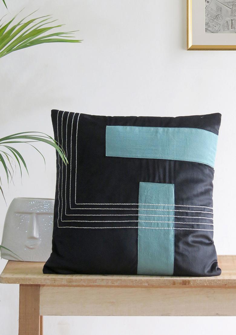 Black Abstract Velvet Cushion Covers