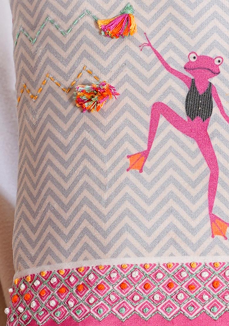 Multi Pure Joy Dancing Frogs Cushion Cover