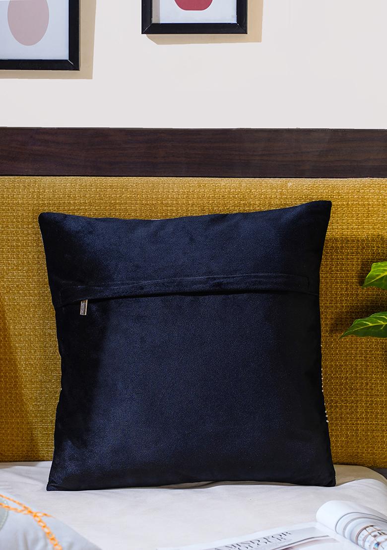 Black Mesmerizing Mystery Abstract Cushion Cover (Set Of 2)