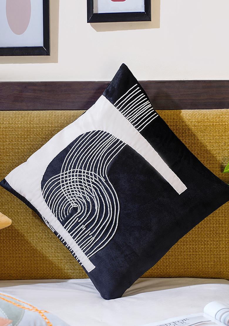 Black Mesmerizing Mystery Abstract Cushion Covers