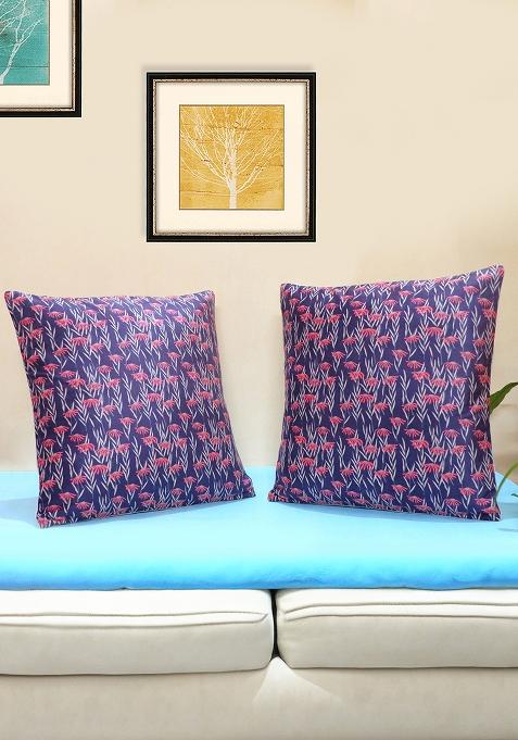 Purple Moonlit Garden Cushion Cover (Set Of 2)