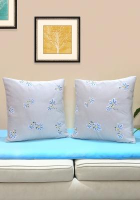 Off White Whispers Of Spring Cushion Cover (Set Of 2)