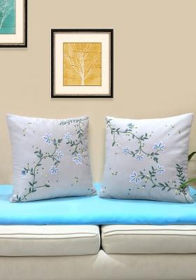 Off White Whispers Of Spring Velvet Cushion Cover