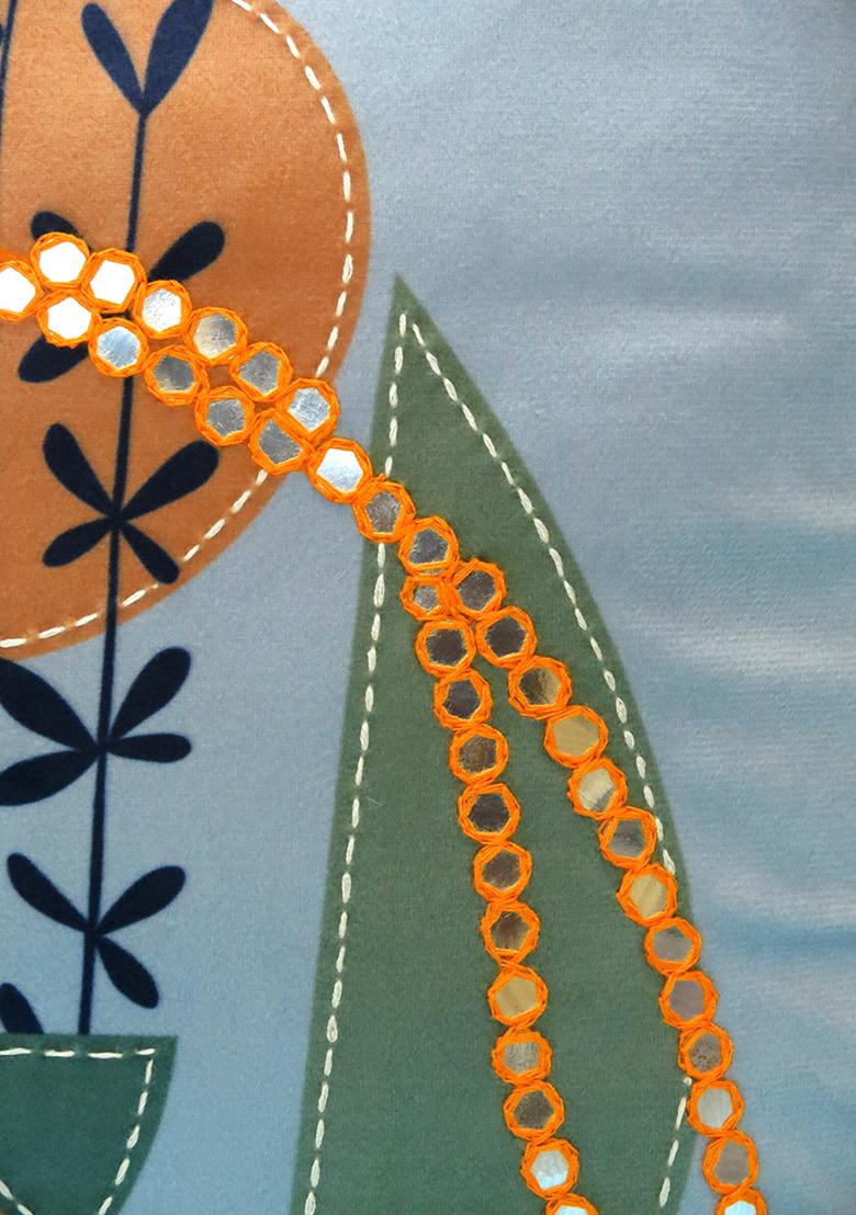 Sky Blue Velvet Cushion Cover (Set Of 2)