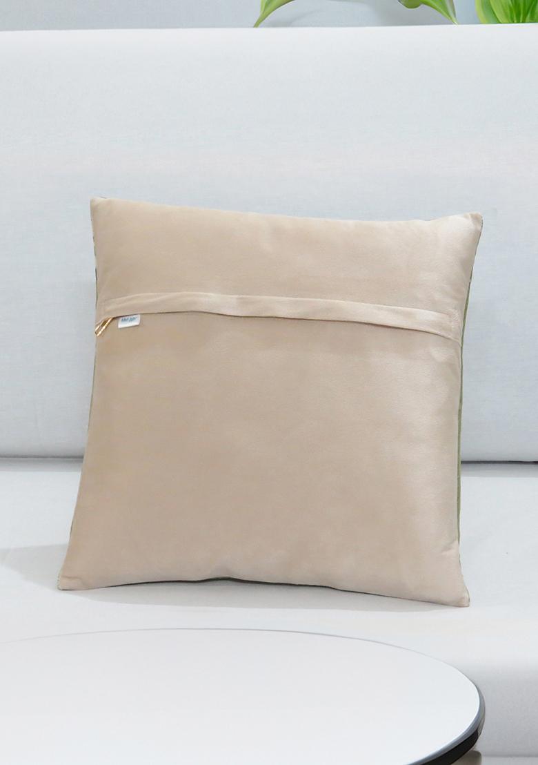 Mint Green Christmas Carol Velvet Cushion Cover