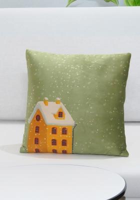 Mint Green Santas Haven Velvet Cushion Cover