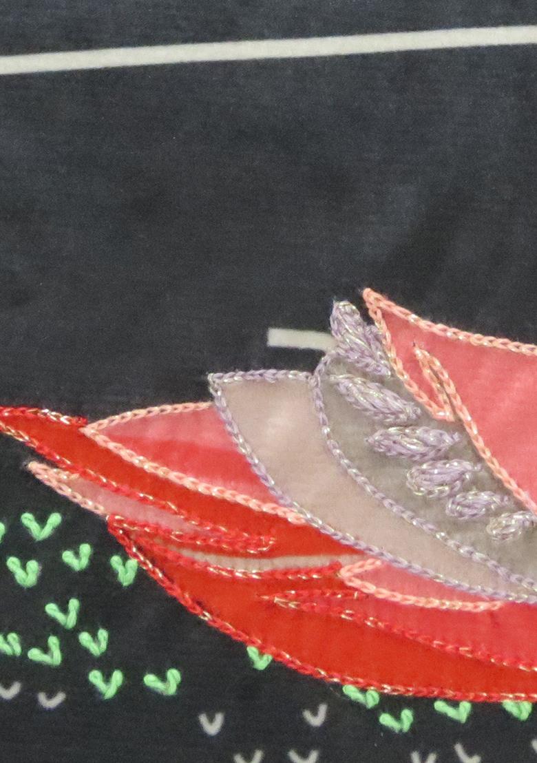 Black Midnight Harmony Velvet Cushion Cover