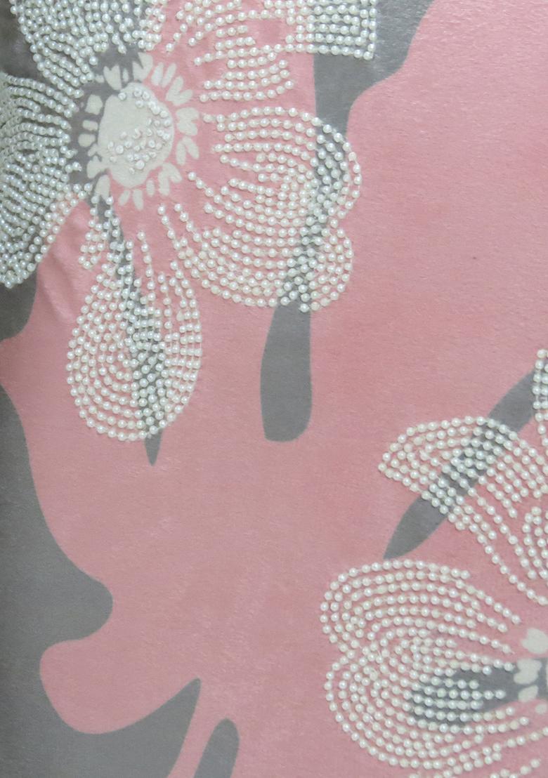 Grey Dawn Bloom Velvet Cushion Cover