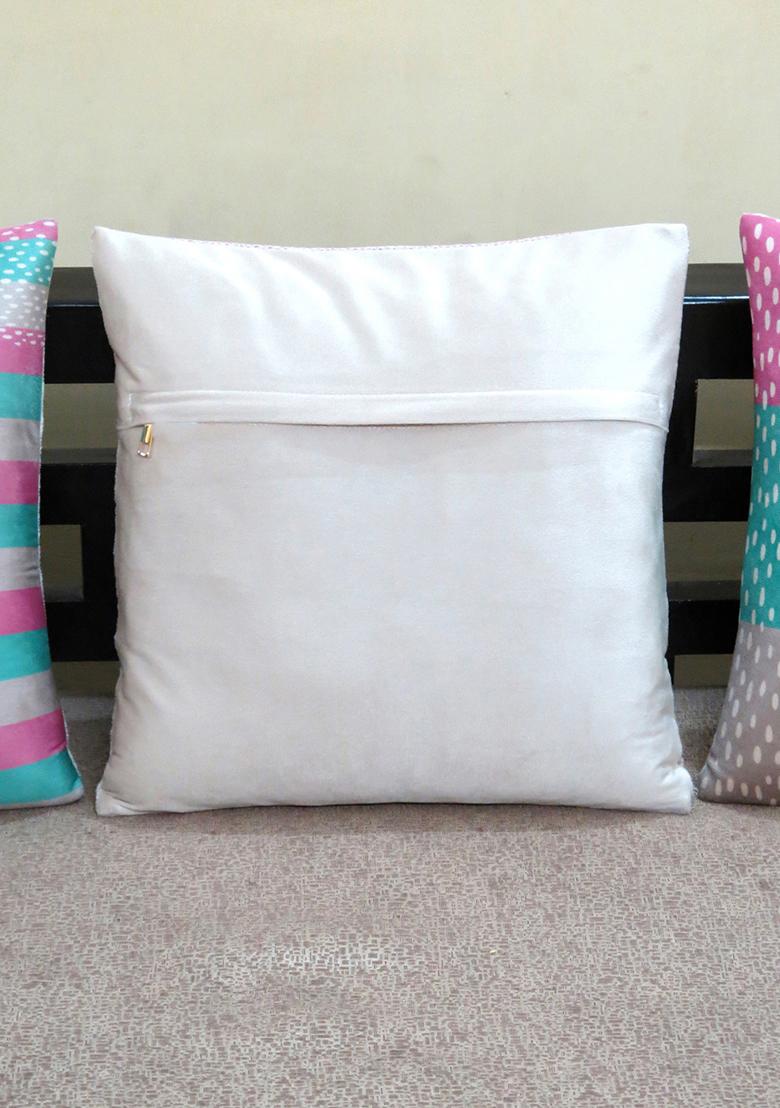 Off White Turtle Ivory Velvet Cushion Cover