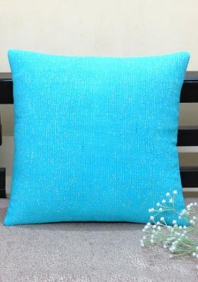 Aqua Blue Regal Weave Texture Cotton Cushion Cover