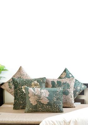 Green Gilded Garden Cushion Cover